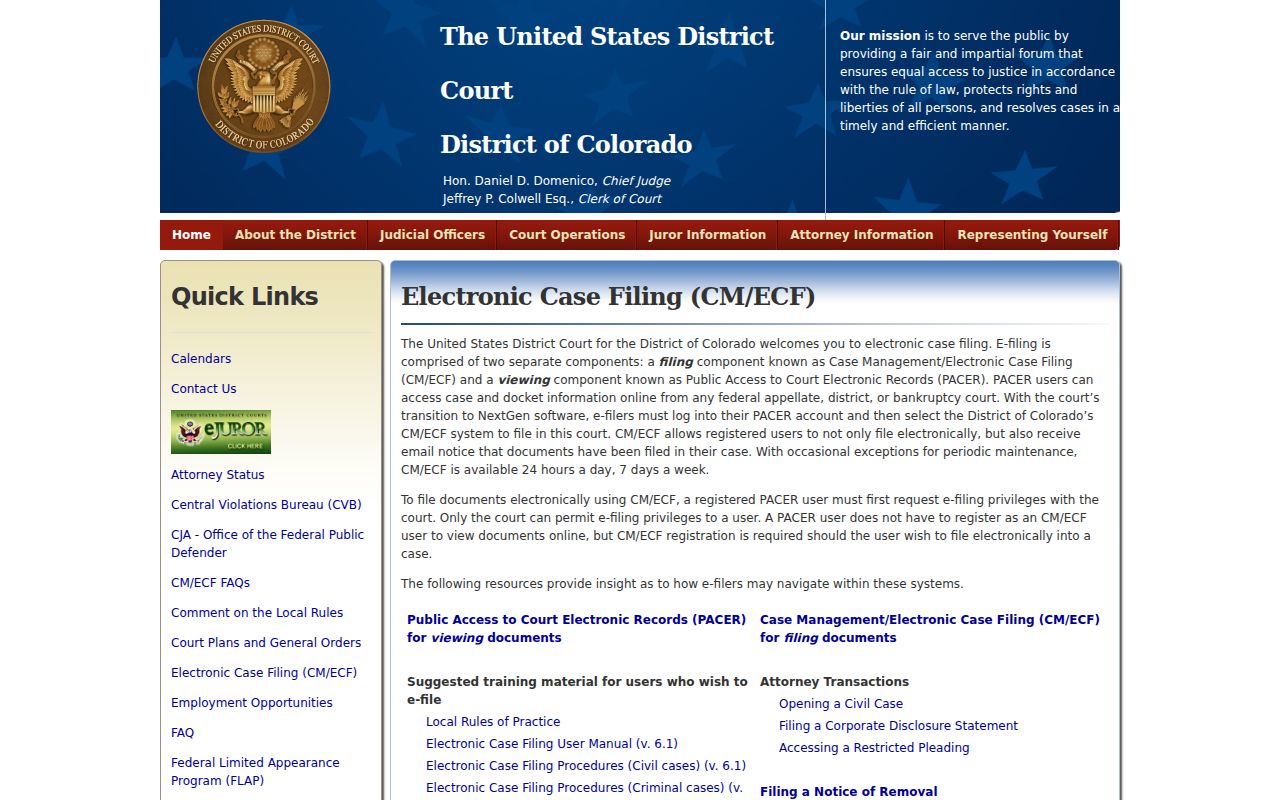 Logan County federal case search CM ECF information