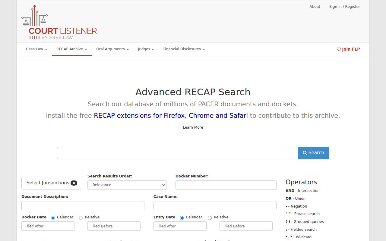 Logan County federal docket search in the RECAP collection