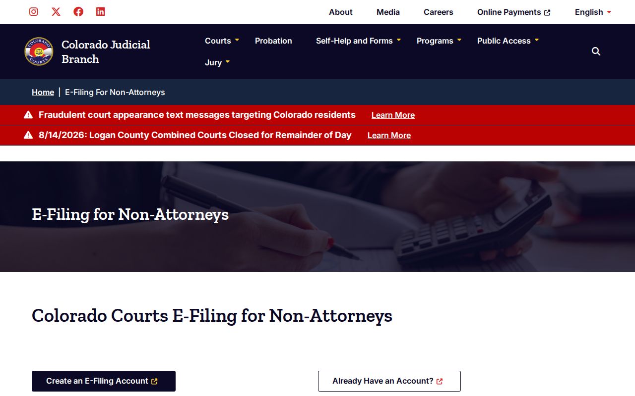 Logan County civil court docket non-attorney e-filing options