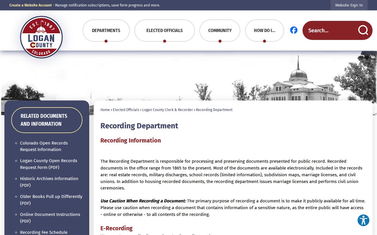 Logan County court records contrasted with the recording department