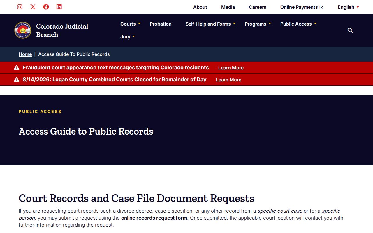 Logan County criminal court docket public access guidance