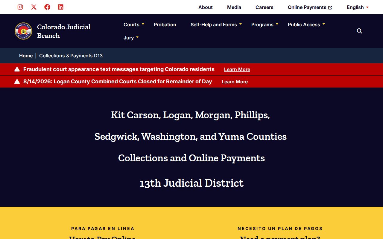 Logan County traffic court collections and payments guidance